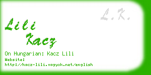 lili kacz business card